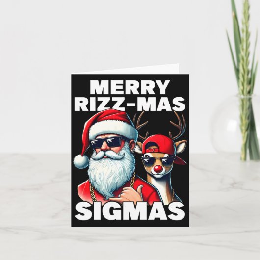 Merry Rizzmas Sigmas Gen Alpha Funny Christmas San カード (正面)