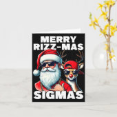 Merry Rizzmas Sigmas Gen Alpha Funny Christmas San カード (黄色い花)