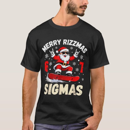 Merry Rizzmas Sigmas Santa 67 Six Seven  Tシャツ (正面)