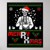 Merry Rx Mas Skeleton Pharmacist Pharmacy Tech Ugl ポスター (正面)