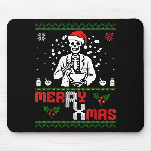 Merry Rx Mas Skeleton Pharmacist Pharmacy Tech Ugl マウスパッド (正面)