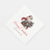 Merry Santa Claus Custom Editable Christmas Napkin スタンダードランチョンナプキン (角)