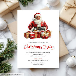 Merry Santa Claus Editable Christmas Party Invites 招待状