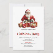 Merry Santa Claus Editable Christmas Party Invites 招待状 (正面)