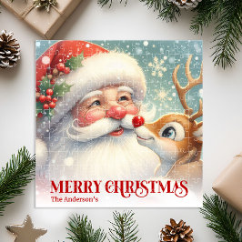 Merry Santa Claus Rudolph Personalized Kids Gift  ジグソーパズル