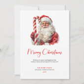 Merry Santa Claus Rustic Custom Editable Holiday シーズンカード (正面)