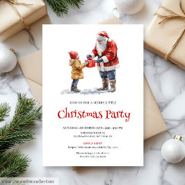 Merry Santa Editable Kids Holiday Party Invite 招待状