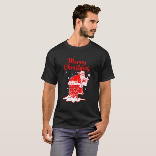 Merry Santa Poog Winter Snow Tシャツ (正面フル)