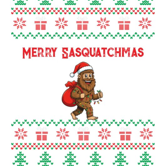 Merry Sasquatchmas Ugly Christmas Pattern スウェットシャツ