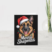 Merry Shepmas German Shepherd Christmas Lights Hum カード (正面)