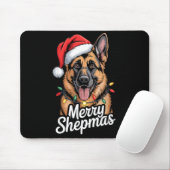 Merry Shepmas German Shepherd Christmas Lights Hum マウスパッド (マウス)