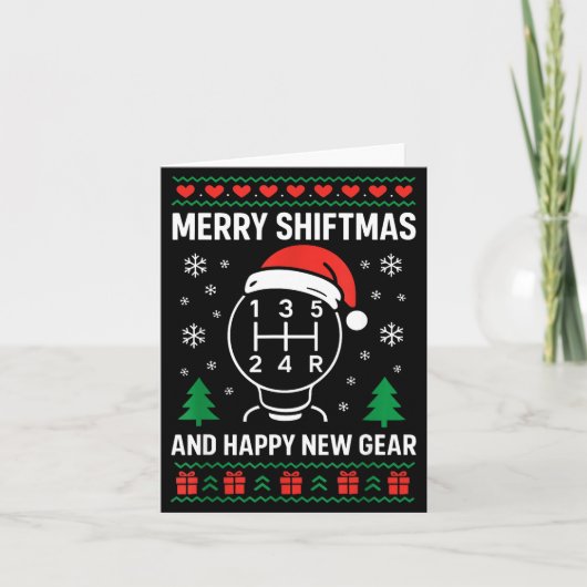 Merry Shiftmas And Happy New Manual Driver Christm カード (正面)
