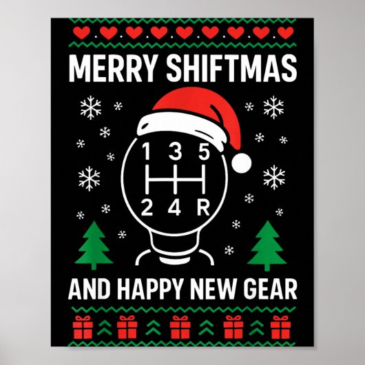 Merry Shiftmas And Happy New Manual Driver Christm ポスター (正面)