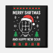 Merry Shiftmas And Happy New Manual Driver Christm マグネット (正面)