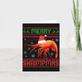 Merry Shrimpmas Funny Shrimp Ugly Christmas Sweate カード (正面)