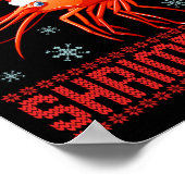 Merry Shrimpmas Funny Shrimp Ugly Christmas Sweate ポスター (角)