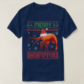 Merry Shrimpmas Funny Shrimp Ugly Christmas Sweate Tシャツ (デザイン正面)