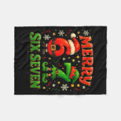 Merry Six Seven Funny Meme 67 Christmas Couple Des フリースブランケット (正面(横))