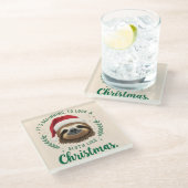 Merry Slothmas, Christmas Coaster ガラスコースター (アングル)
