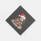 Merry Slothmas cute Christmas sloth Santa hat Xmas スタンダードランチョンナプキン (角)