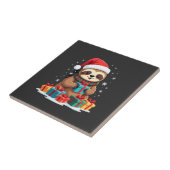 Merry Slothmas cute Christmas sloth Santa hat Xmas タイル (側面)