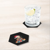 Merry Slothmas cute Christmas sloth Santa hat Xmas ペーパーコースター (インサイチュ)