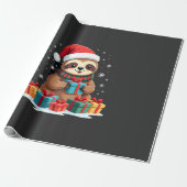 Merry Slothmas cute Christmas sloth Santa hat Xmas ラッピングペーパー (アンロールド)