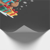 Merry Slothmas cute Christmas sloth Santa hat Xmas ラッピングペーパー (角)