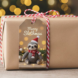 Merry Slothmas Knitted Sloth Christmas Gift Tags ギフトタグ