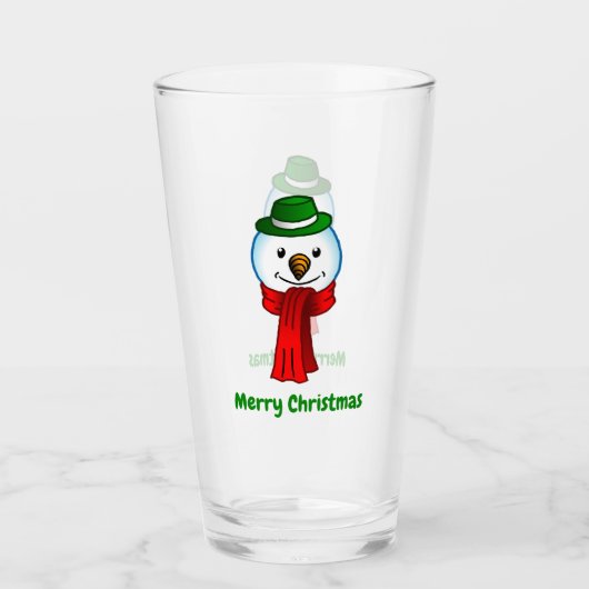 Merry Snowman with his Red Scarf タンブラーグラス (正面)