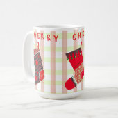 merry stockings christmas コーヒーマグカップ (正面左)