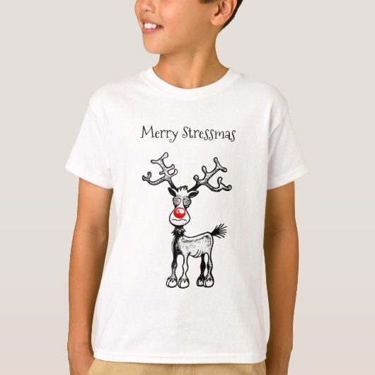 Merry Stressmas Rudolph T-shirt Tシャツ (正面)