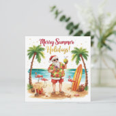 Merry Summer Holiday Santa at the beach  シーズンカード (スタンド正面)