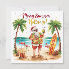 Merry Summer Holiday Santa at the beach  シーズンカード