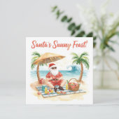 Merry Summer Holiday Santa at the beach  シーズンカード (スタンド正面)
