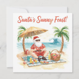 Merry Summer Holiday Santa at the beach  シーズンカード