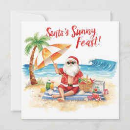 Merry Summer Holiday Santa at the beach  シーズンカード