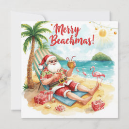 Merry Summer Holiday Santa at the beach  シーズンカード