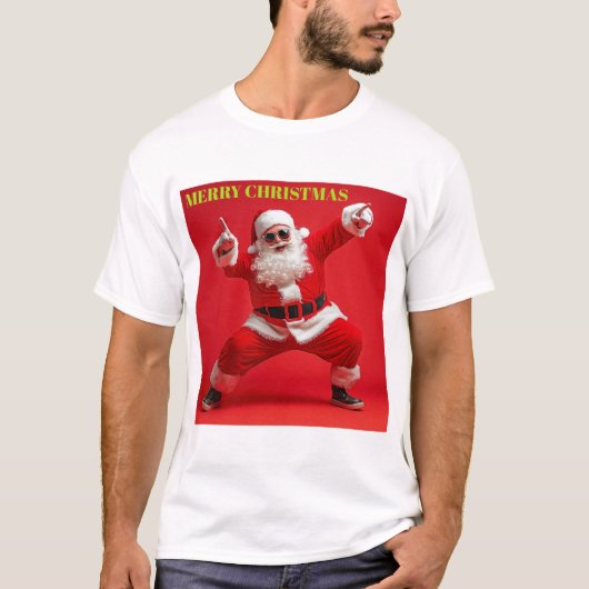 Merry Swagger Santa – Bold Christmas Vibes Tシャツ (正面)