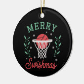Merry Swishmas Basketball Christmas Sports Xmas  セラミックオーナメント (左)