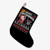 Merry Swishmas Basketball Ugly Christmas Xmas  スモールクリスマスストッキング (正面 (吊り時))
