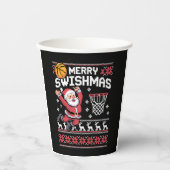 Merry Swishmas Basketball Ugly Christmas Xmas  紙コップ (正面)