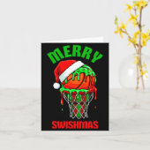 Merry Swishmas Basketball Ugly Christmas Xmas Men  カード (黄色い花)