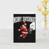 Merry Swishmas Basketball Ugly Christmas Xmas Men  カード (黄色い花)
