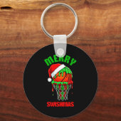 Merry Swishmas Basketball Ugly Christmas Xmas Men  キーホルダー (正面)