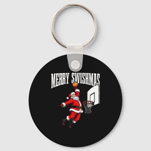 Merry Swishmas Basketball Ugly Christmas Xmas Men キーホルダー (正面)