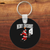 Merry Swishmas Basketball Ugly Christmas Xmas Men キーホルダー (正面)
