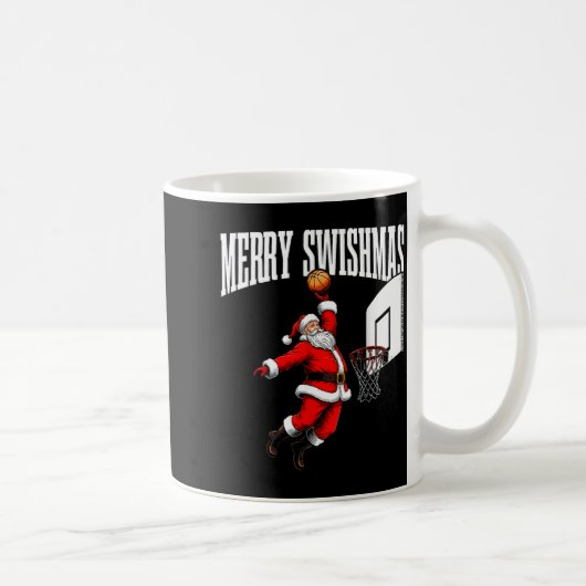 Merry Swishmas Basketball Ugly Christmas Xmas Men  コーヒーマグカップ (右)