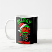Merry Swishmas Basketball Ugly Christmas Xmas Men コーヒーマグカップ (左)