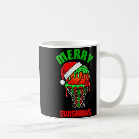Merry Swishmas Basketball Ugly Christmas Xmas Men コーヒーマグカップ (右)